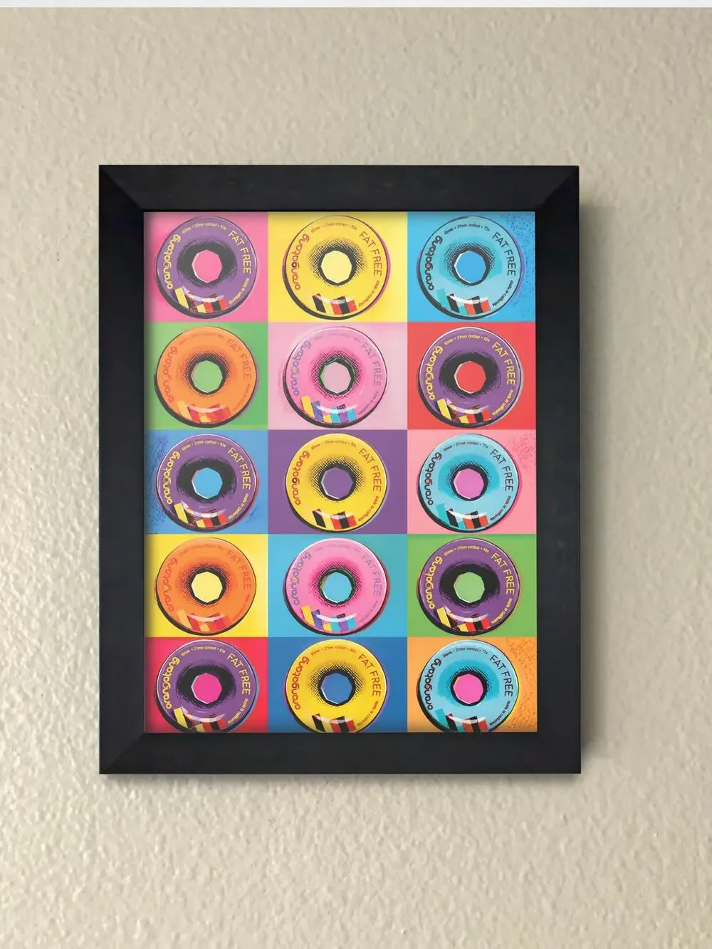 Skate Wheels Pop Art Wall Art – Orangutan Skateboarding Framed Print